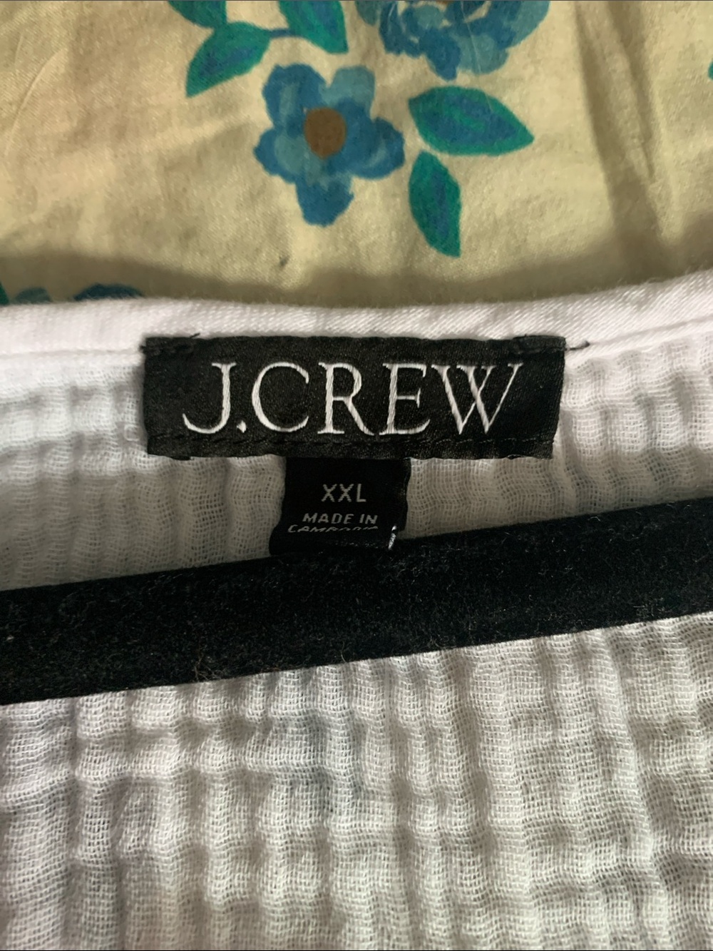 J. Crew White Cotton Gauze Scoop-Neck Henley Top - Picture 2 of 3